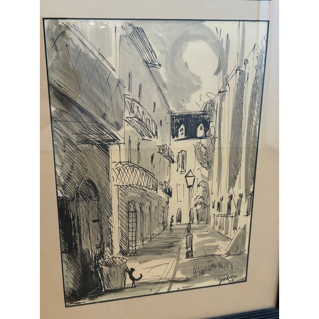 1960s Vintage New Orleans Watercolor Street Scenes - Tom Lane, Streetcar Named Desire For Sale In Phoenix - Image 6 of 9