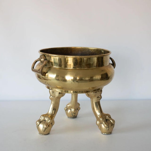 Metal Brass Log Bin with Claw Feet, 19th Century For Sale - Image 7 of 7