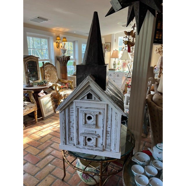 Colossal Handmade Folk Art Church Birdhouse For Sale - Image 15 of 18