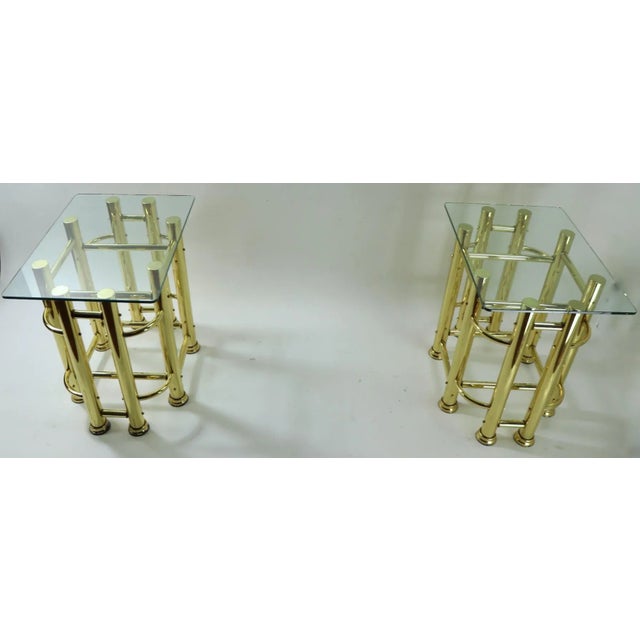 Tubular Brass and Glass End Tables - a Pair For Sale In New York - Image 6 of 13
