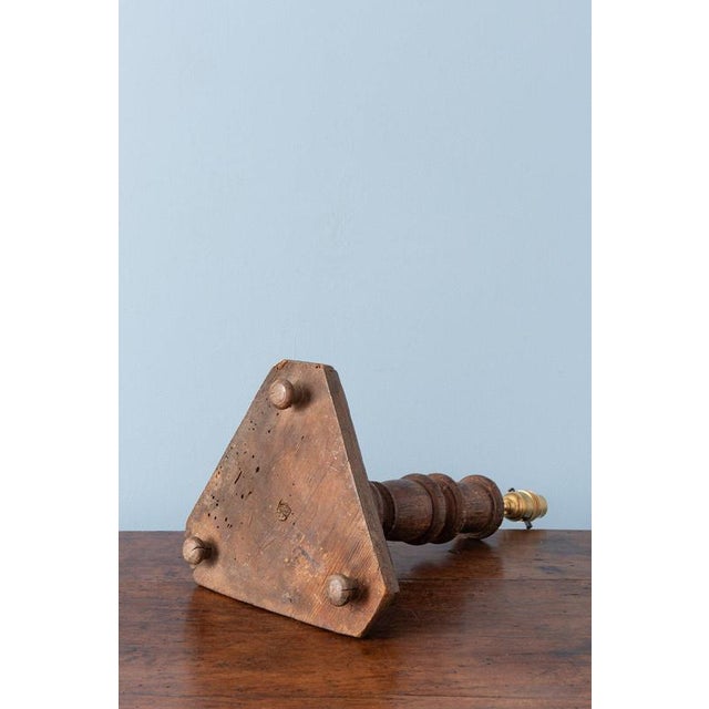 18th Century French Turned Wood Candlestick Table Lamp For Sale - Image 10 of 11