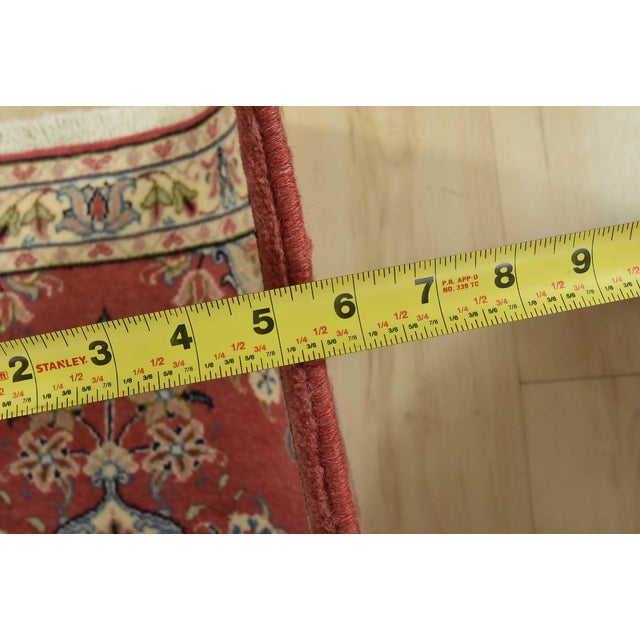 Yazd Runner 2’11” X 13′ Pink Wool Vintage Traditional Hand-Knotted Rug For Sale - Image 11 of 13