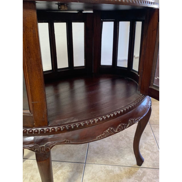 Vintage Mahogany Oval Bar Cabinet With Removable Serving Tray For Sale In San Francisco - Image 6 of 11