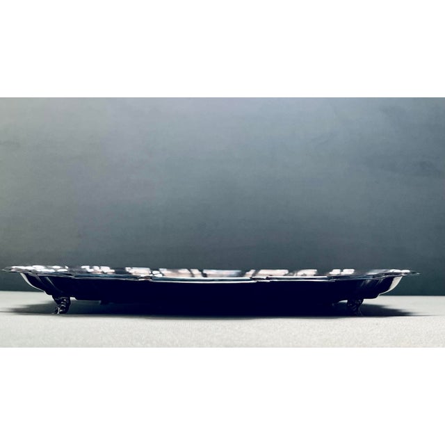 Mid 20th Century Silver-Plate Etched Tray For Sale - Image 4 of 11