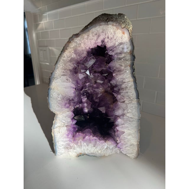 Late 20th Century Large Natural Amethyst Cathedral Geode Crystal Specimen – 30+ Pounds For Sale In Chicago - Image 6 of 8