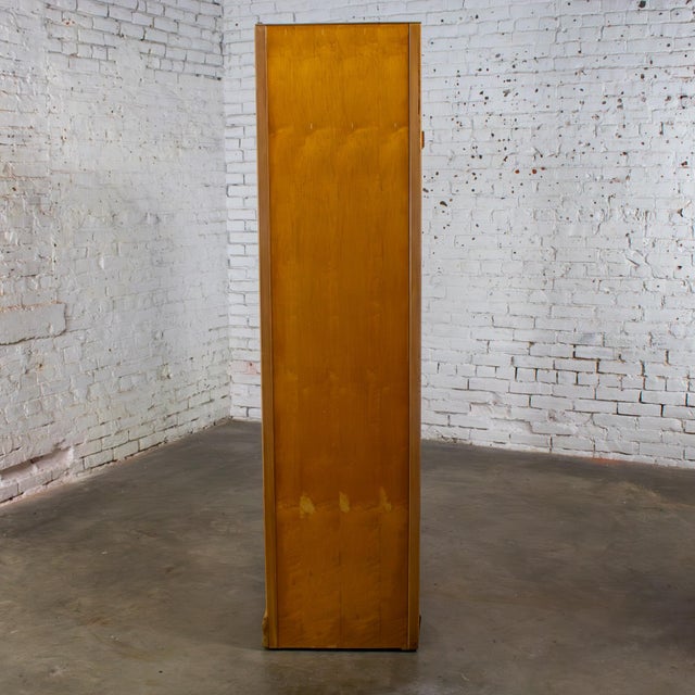 Large Early to Mid-20th Century Vintage English Art Deco Style Wardrobe Burled Maple & Walnut Frame For Sale - Image 13 of 18