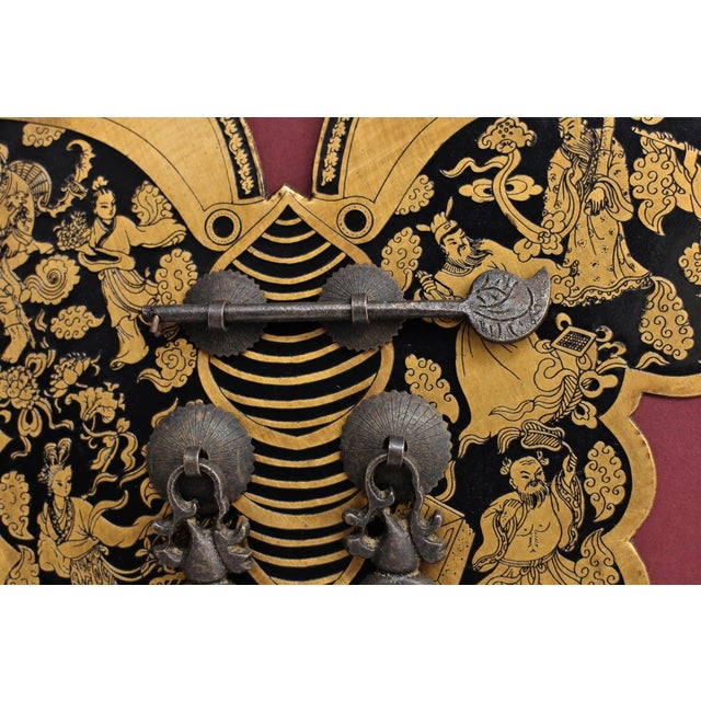 Brass Vintage Brass Hardware Butterfly Shadow Box Art Asian Chinese For Sale - Image 8 of 15