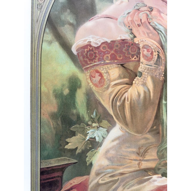 Vintage French Alphonse Mucha Lu Advertising Poster Reproduction – Sarah Bernhardt For Sale - Image 4 of 17