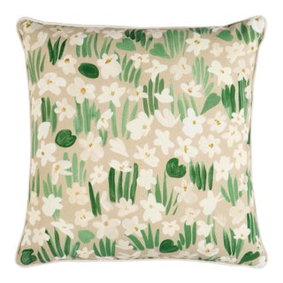 Schumacher x Studio Bon Sweet Violette I/O Pillow In Neutral For Sale