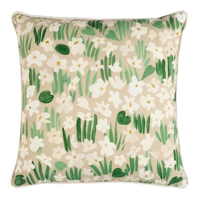 Schumacher x Studio Bon Sweet Violette I/O Pillow In Neutral For Sale