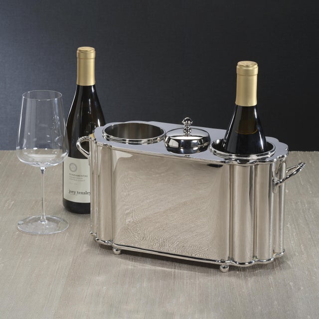 Contemporary Alsace Brass 2-Bottle Wine Cooler For Sale - Image 3 of 4