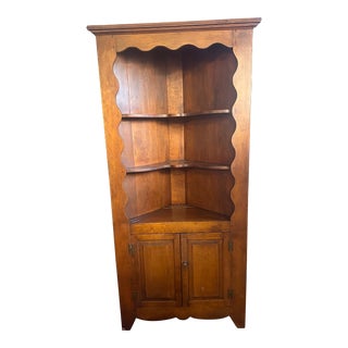 Antique Maple Corner Shelf With Cabinet For Sale