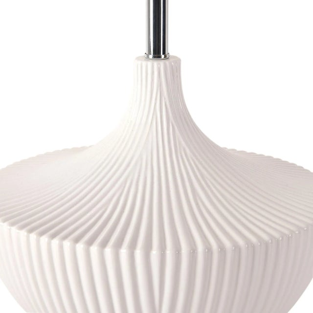 Pasargad Home Jade Ceramic Ribbed Base Table Lamp For Sale - Image 4 of 7