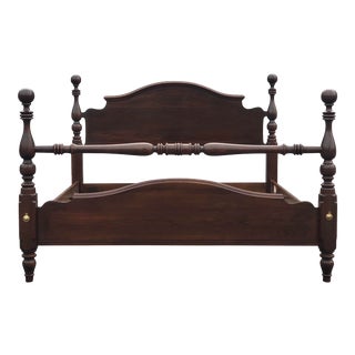 Ethan Allen Solid Cherry Queen Size Cannonball Bed For Sale