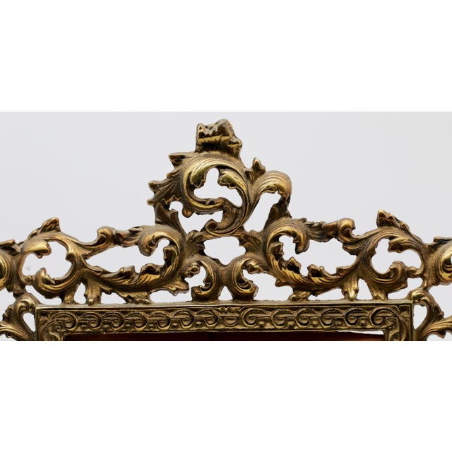 Antique Ornate Brass Picture Frame With Acanthus Openwork, C. 1900 For Sale - Image 4 of 6