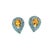 Pear Shape Citrine and Blue Topaz Stud Earrings in 925 Silver, 2 Pieces For Sale - Image 4 of 5
