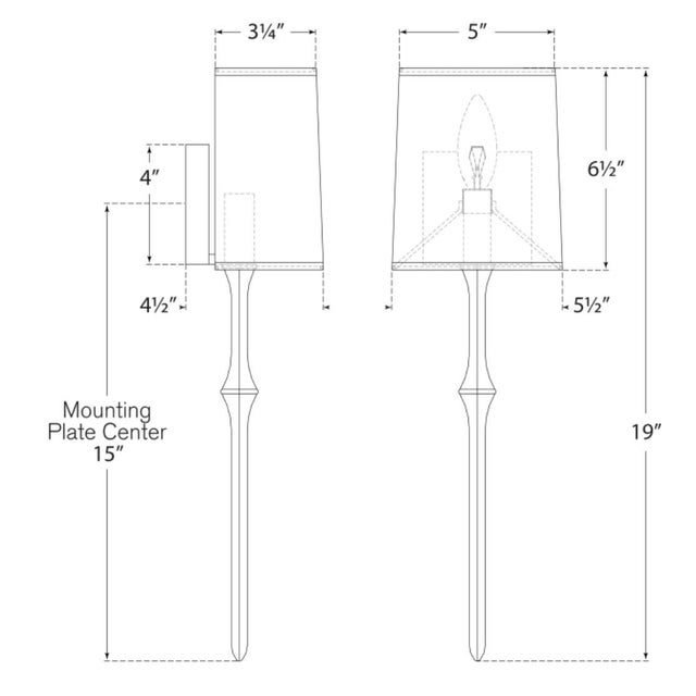 Dauphine Sconce in Aged Iron with Linen Shade Designer: Studio VC Finish: Aged Iron Height: 19" Width: 5.5" Extension:...