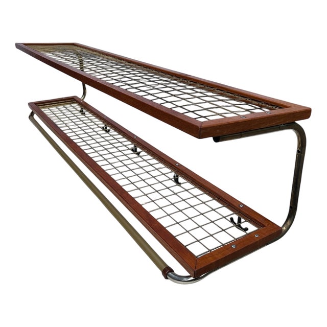 Scandinavian Wall-Mounted Coat Rack, 1960s For Sale