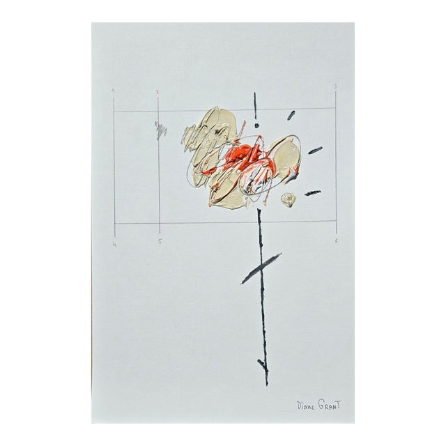 9.5" by 14.2" Unframed Organic Modern Original Botanical Floral Painting For Sale
