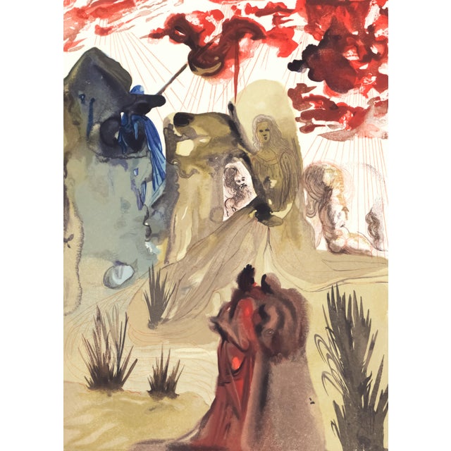 Abstract 1963 Dalí Divine Comedy Engraving Purgatoire Chant 28 "La Forêt Divine" (The Divine Forest) For Sale - Image 3 of 9