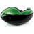 Murano Murano Barbini Vintage Black Over Green Gold Flecks Italian Art Glass Scroll Shell Bowl Ashtray For Sale - Image 4 of 7