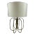 Late 20th Century Oversized Brass Sculptural Loop Table Lamp With Shade For Sale