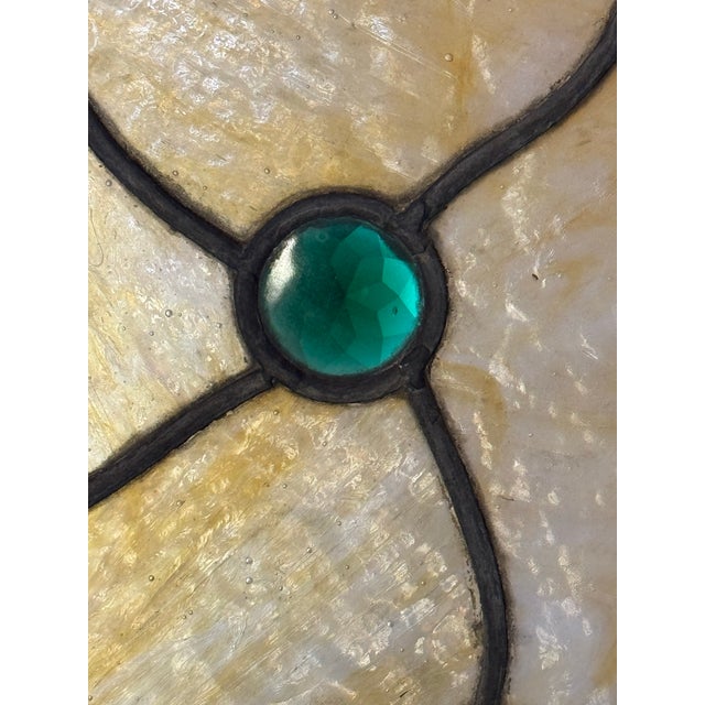 Antique Art Nouveau Arched Leaded Stained Glass Architectural Window, Circa 1890–1925 For Sale - Image 9 of 12