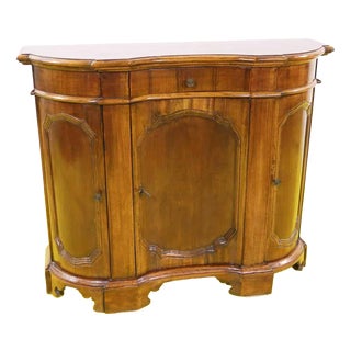 Wood Credenza with 3 Shaped Doors For Sale