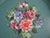 This elegant vintage Nashco metal tray features a hand-painted floral design in vibrant hues atop a green scalloped metal...