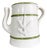 White Green Botanical Relief Large Pottery Pitcher Handmade in Portugal For Sale