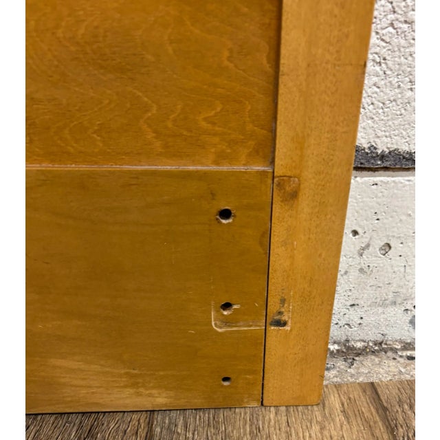 Brown Vintage Twin Size Mid Century Modern MCM Inlaid Border Headboard For Sale - Image 8 of 10