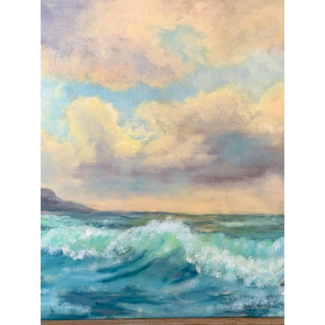 1970s Vintage Original Impressionist Seascape Beach Painting For Sale - Image 5 of 7