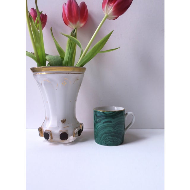 Malachite Porcelain Espresso Coffee Cup For Sale - Image 4 of 10