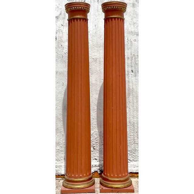 Vintage 18th Century Boho Italian Fluted Columns - a Pair For Sale - Image 11 of 12