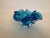 1960s Blue Vintage Murano Ruffled Hand Blown Glass Candy Dish Sculpture For Sale - Image 5 of 10