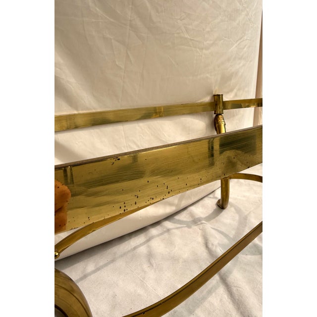 Italian Regency Brass Swan Oval Coffee Table Attributed to La Barge For Sale In Los Angeles - Image 6 of 12