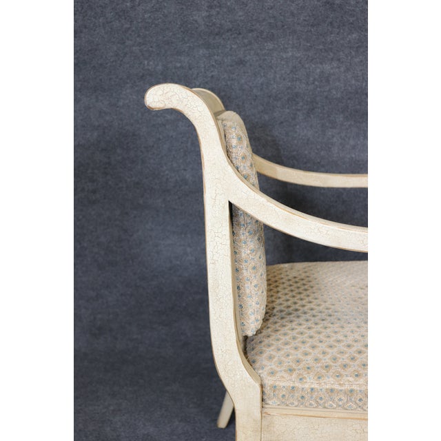 Pair Hollywood Regency Style Painted and Gilt Armchairs by William Switzer For Sale - Image 11 of 16