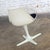 Burke, Inc. Mid-20th Century MCM Burke Tulip Side Chair No 115 White Shell Round Stationary Base & Black Cushion For Sale - Image 4 of 14