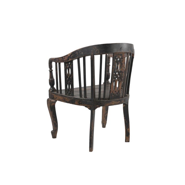 Vintage Anglo-Indian Teakwood Armchair For Sale - Image 4 of 4