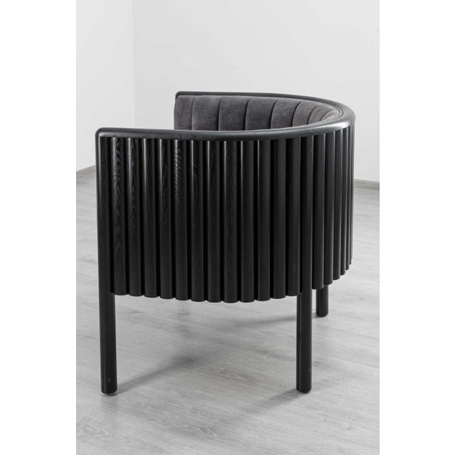 Modern Ash Solid Wood Alton Armchair in Black and Gray Color For Sale In Chicago - Image 6 of 9
