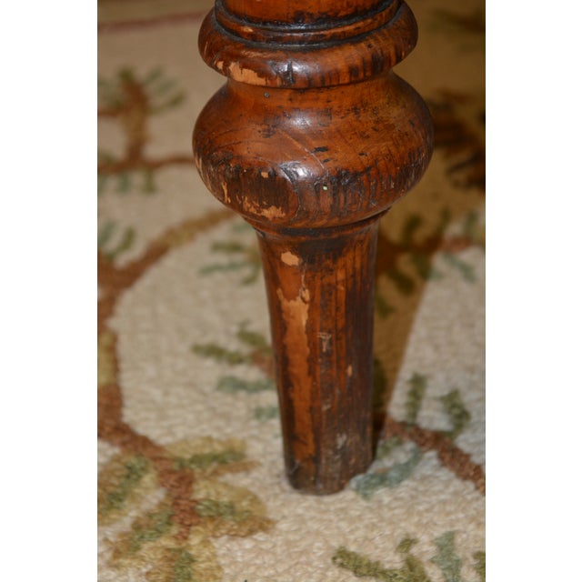 Wood Antique English Rustic Pine Work / Dining Table W/ 2 Lateral Drawers & Drop Leaf Sides For Sale - Image 7 of 18