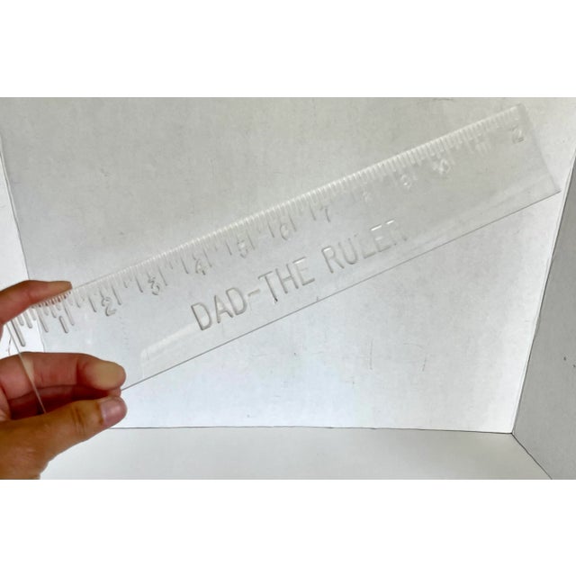 Late 20th Century Vintage "Dad - the Ruler" Lucite Desk Ruler Accessory For Sale - Image 5 of 8