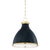 Hudson Valley Lighting Mark D. Sikes Painted No. 3 2-Light Small Pendant, Aged Brass/Darkest Blue For Sale