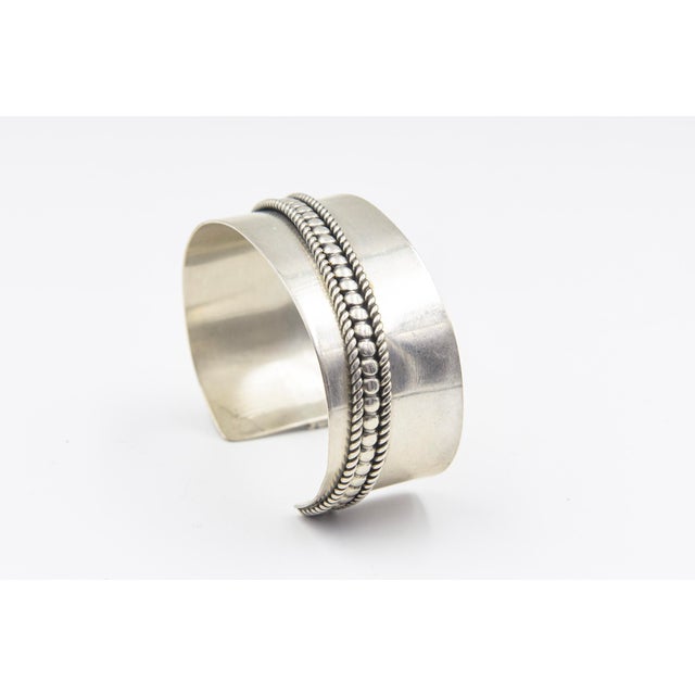 Native American Navajo Sterling Silver Cuff Bracelet by Tom Hawk For Sale In Miami - Image 6 of 11