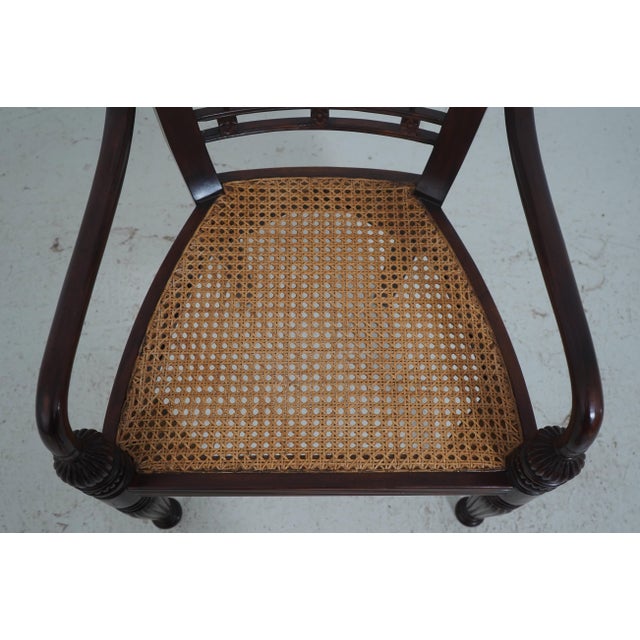 Pair of Caribbean Mahogany Armchairs With Cane Seats For Sale - Image 11 of 18