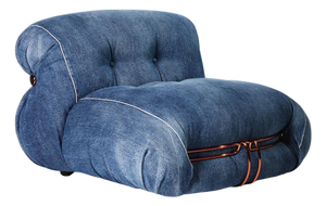 Soriana Denim Crafted Armchair by Afra and Tobia Scarpa for Cassina