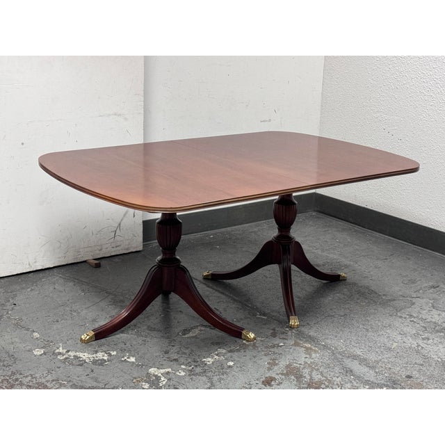 Henkel Harris Traditional Mahogany Dining Room Table + Six Chairs, Set