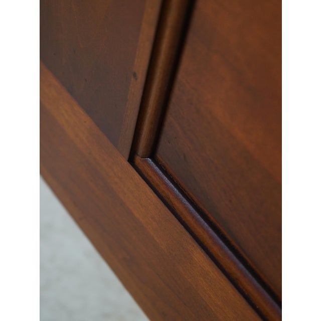 Wood Crescent Cherry Queen Size Sleigh Bed For Sale - Image 7 of 14