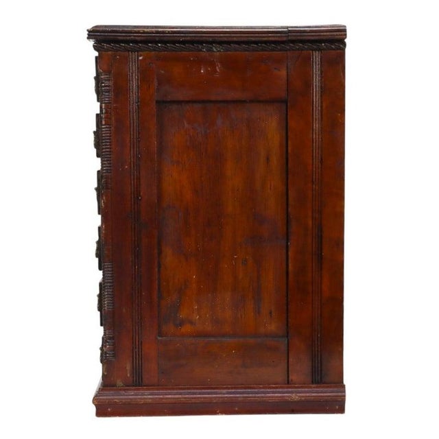 Brown Antique J & P Coats Walnut 6-Drawer Spool Cabinet C1890 For Sale - Image 8 of 14