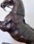 VIntage Handcrafted Leather Horse Statue With Brass Appointments For Sale - Image 6 of 14